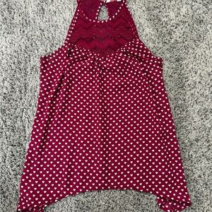Candie's Burgundy Heart Pattern Halter Blouse